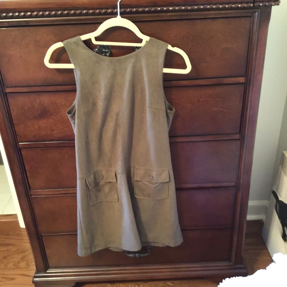 Audrey Co Olive Suede Dress